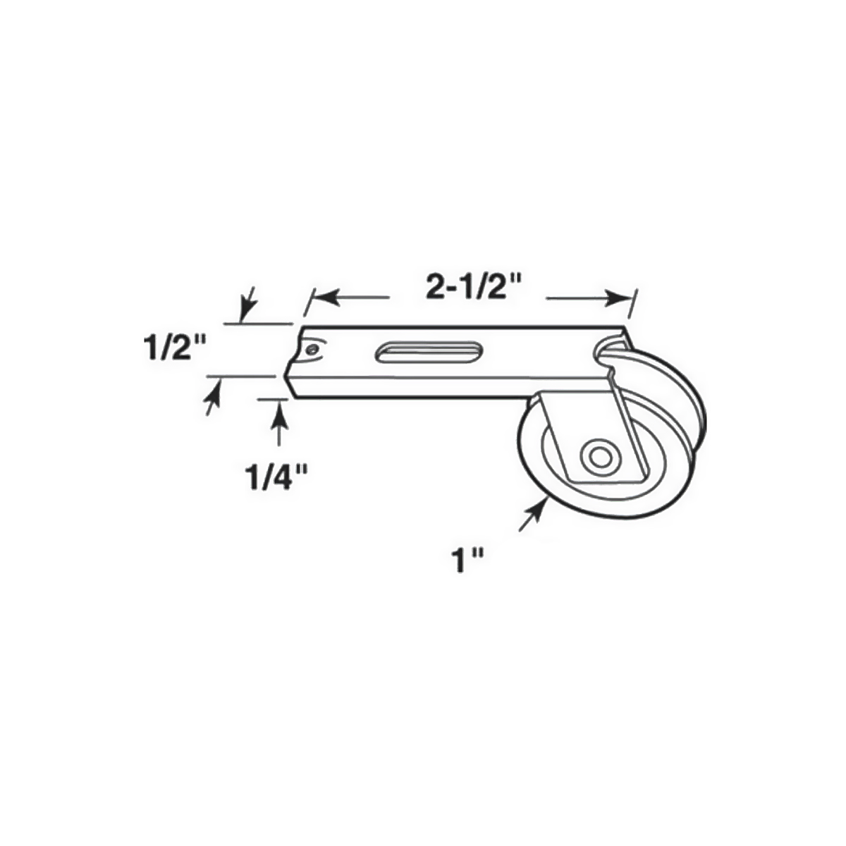 Sliding Screen Door Roller 1" Wheel Thermo-Tech