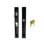 Screen Door Handle With Lock - Black (6-1/2" Hole to Hole)