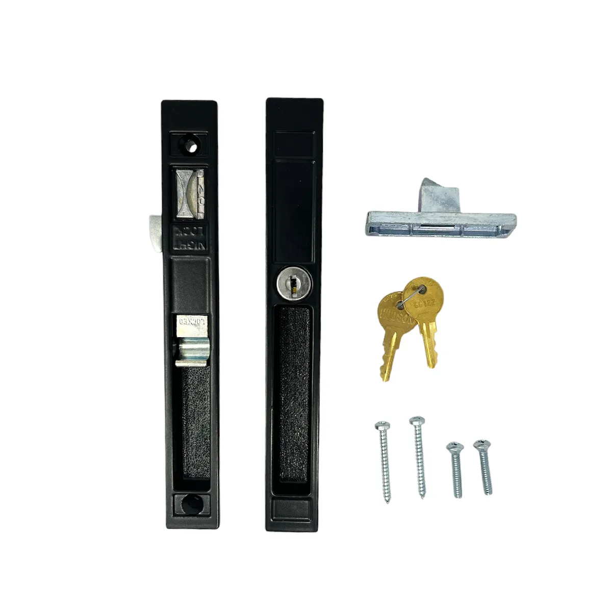 Screen Door Handle With Lock - Black (6-1/2" Hole to Hole)