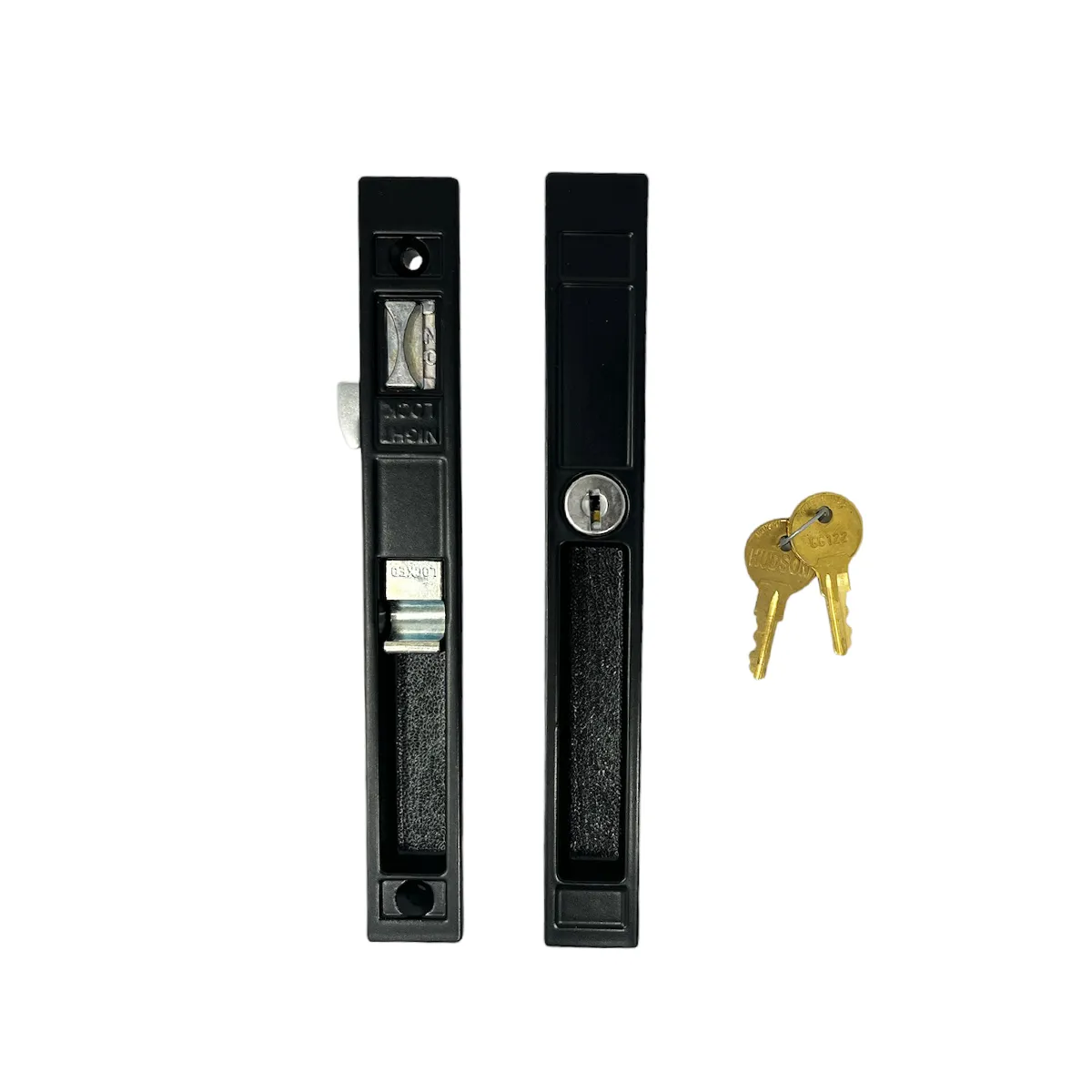Screen Door Handle With Lock - Black (6-1/2" Hole to Hole)