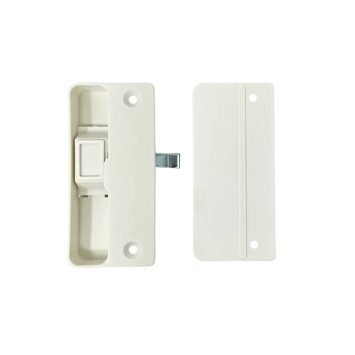 Screen Door Handle Latch and Pull White/Black (3-1/4" Hole to Hole)