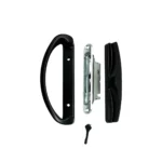 Sliding Patio Door Handle Set Black With Mortise Lock (3-15/16" Hole to Hole)