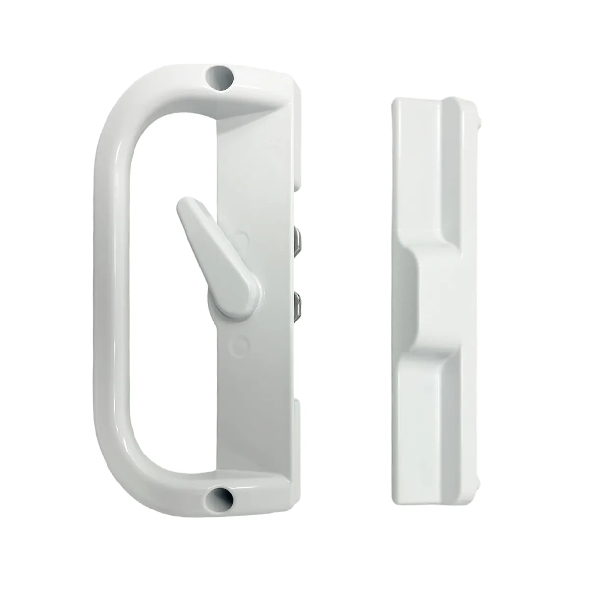 Sliding Patio Door Handle Set White (6-9/16 Hole to Hole)
